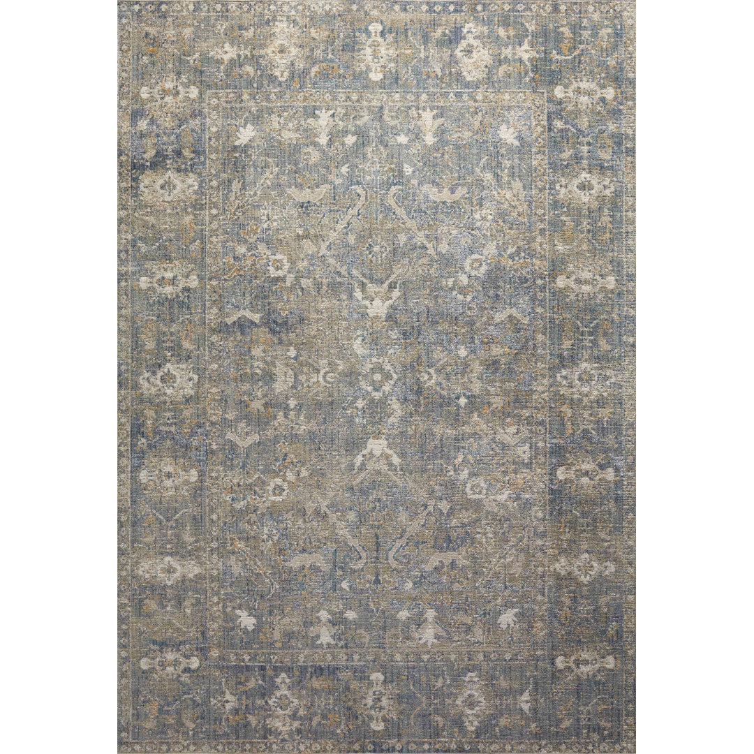 Chris Loves Julia x Loloi Rosemarie Oriental Sand/Lagoon/Off White Area Rug
